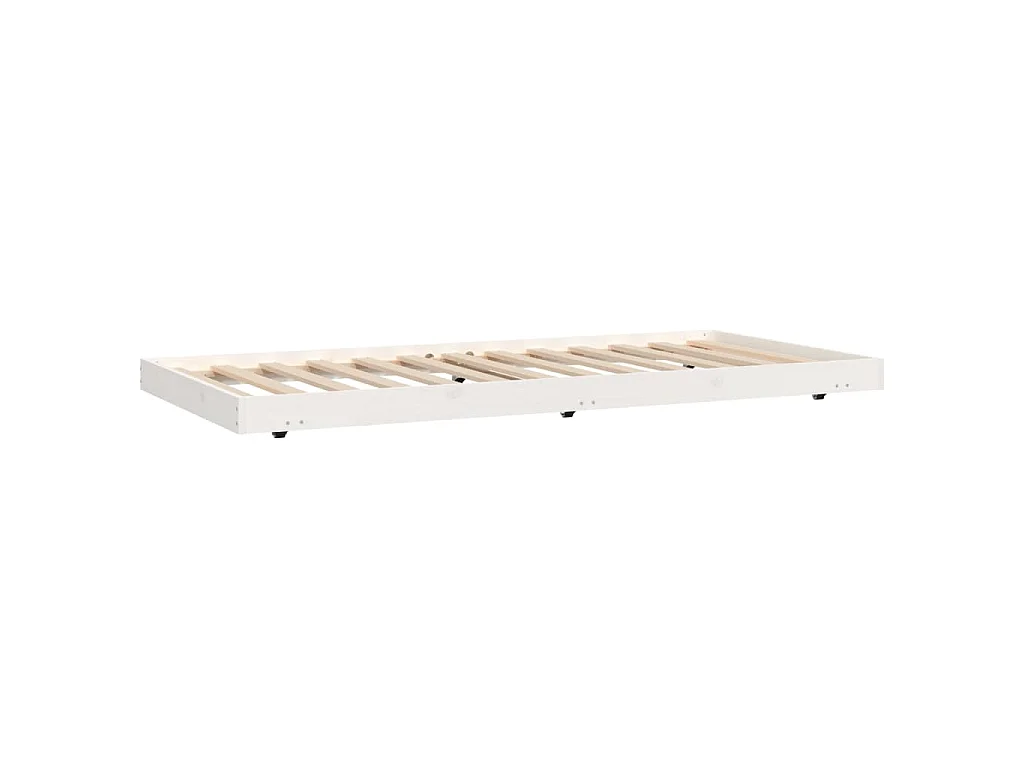 Cadre de lit sans matelas blanc 75x190 cm bois de pin massif