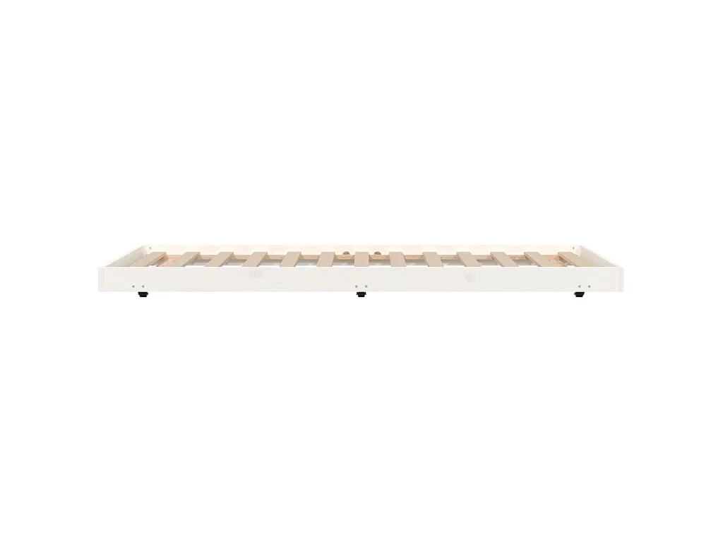 Cadre de lit sans matelas blanc 75x190 cm bois de pin massif