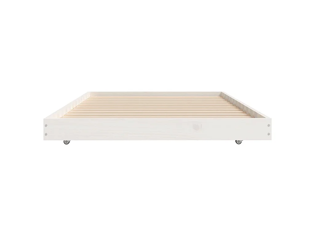 Cadre de lit sans matelas blanc 75x190 cm bois de pin massif
