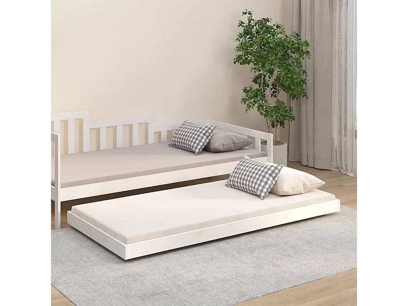 Massivholzbett ohne Matratze Weiß 75x190 cm Kiefernholz