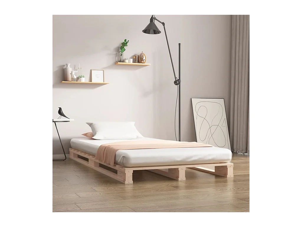 Cama de palets madera maciza de pino 100x200 cm