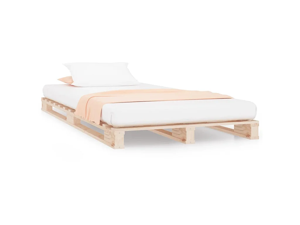 Letto a Pallet 100x200 cm in Legno Massello di Pino