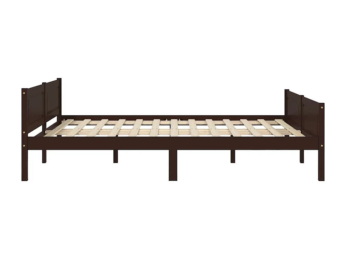 Cadre de lit sans matelas pin massif marron foncé 160x200 cm