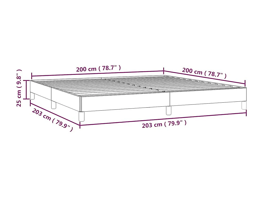 Cadre de lit sans matelas vert foncé 200x200 cm velours