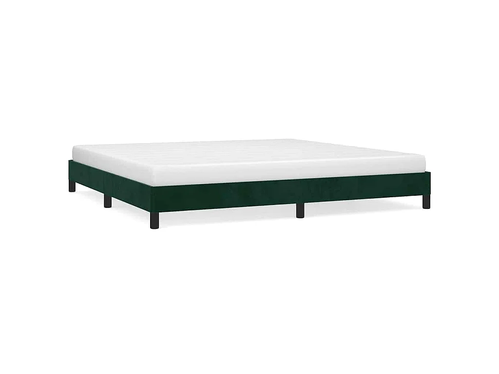 Cadre de lit sans matelas vert foncé 200x200 cm velours