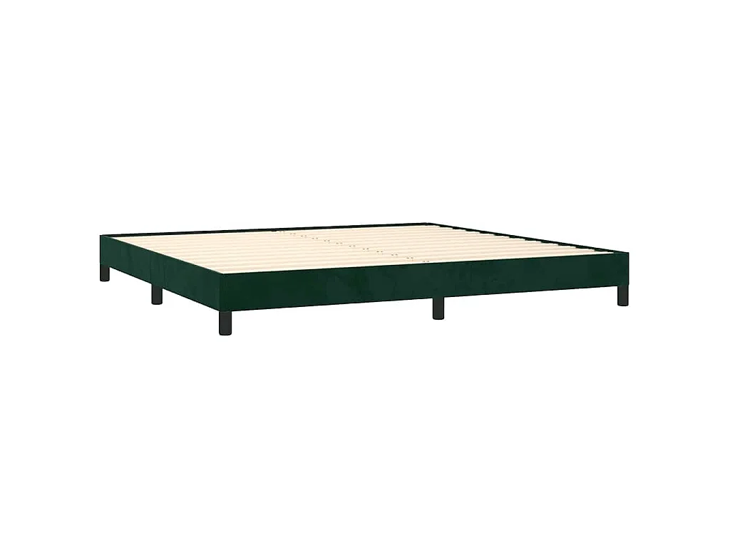 Cadre de lit sans matelas vert foncé 200x200 cm velours