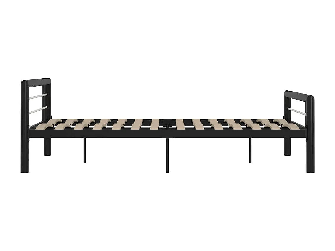 Bettgestell Schwarz und Weiß Metall 160×200 cm