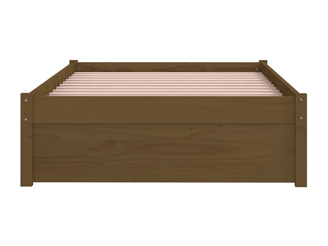Bedframe massief hout honingbruin 90x190 cm