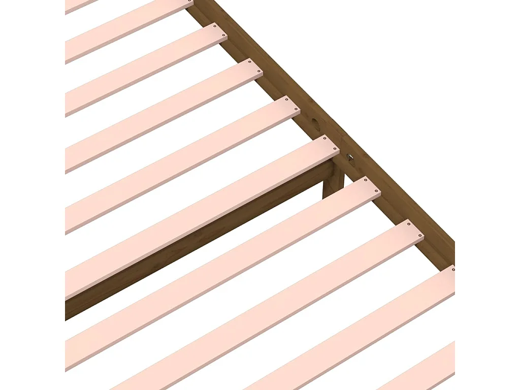Cadre de lit sans matelas marron miel bois massif 90x190 cm