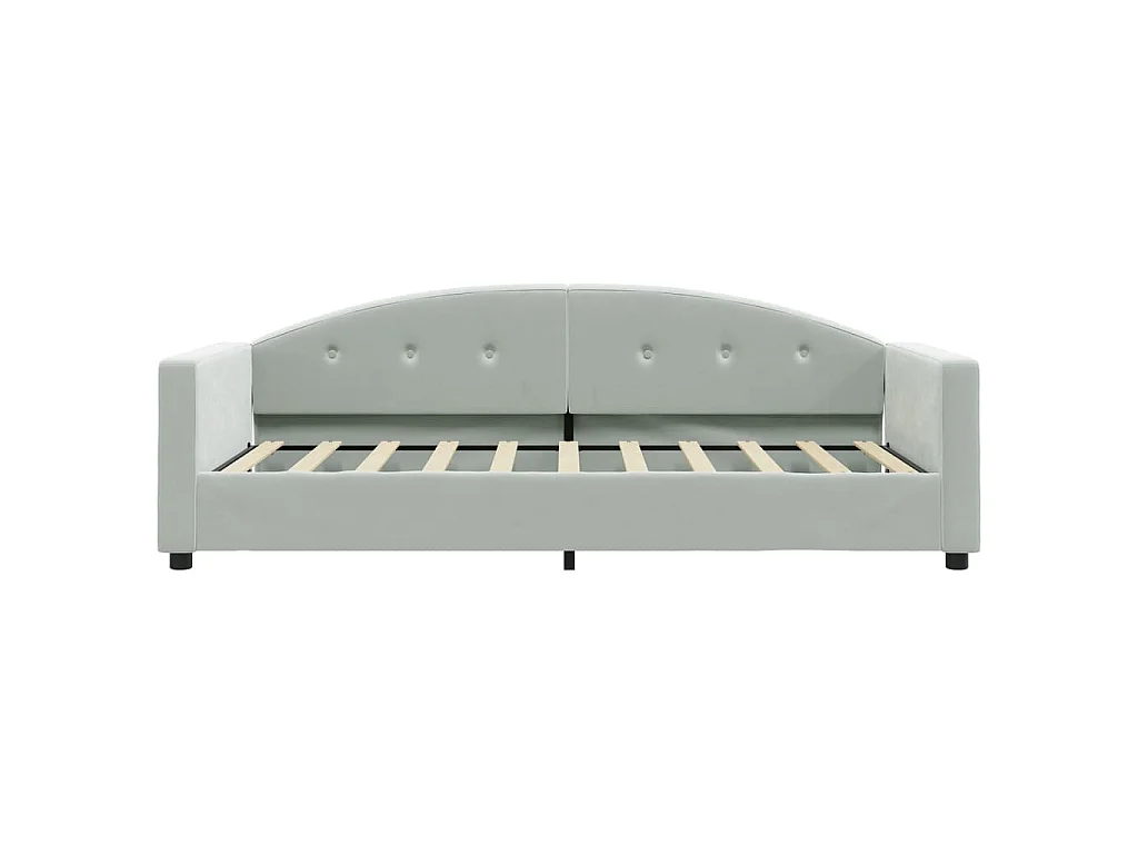 Sofá-cama com colchão 90x190 cm veludo cinzento-claro