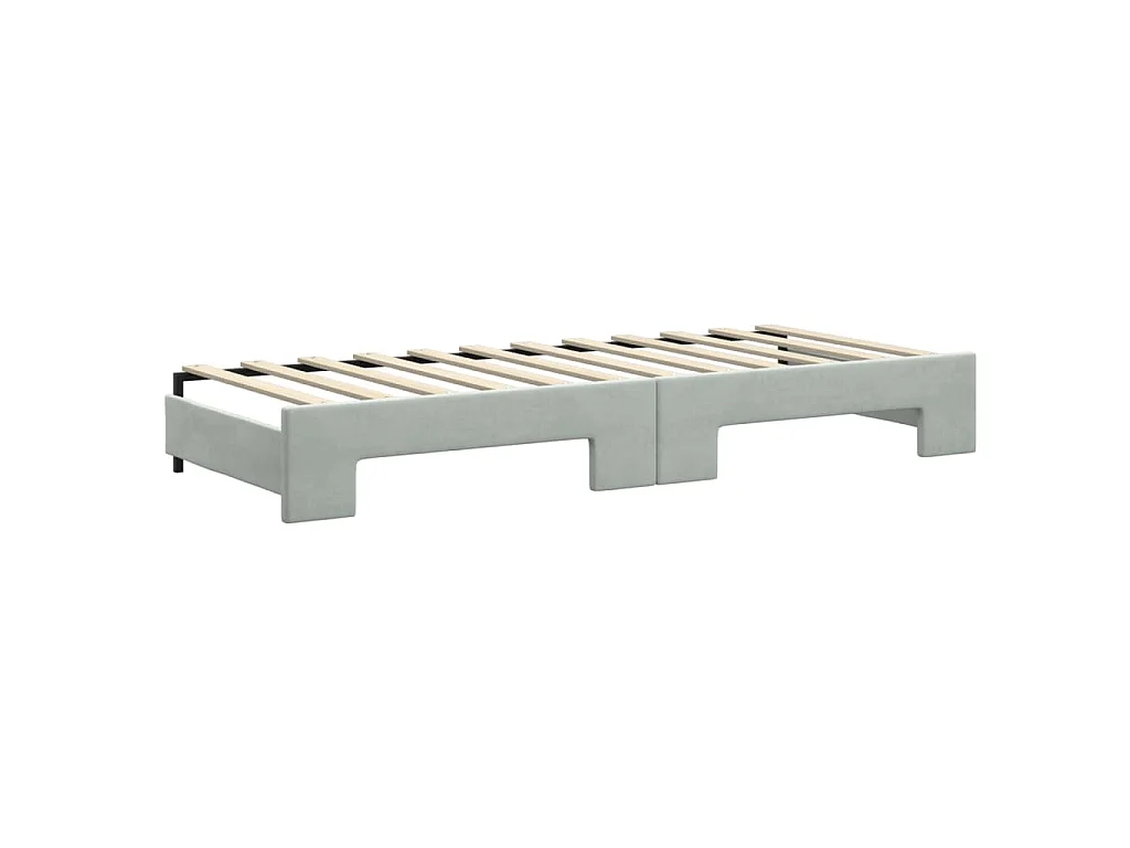 Sofá cama nido con colchón terciopelo gris claro 80x200 cm