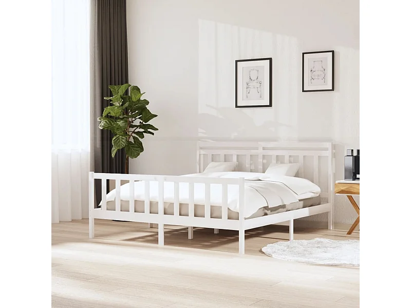 Massivholzbett Weiß 180x200 cm
