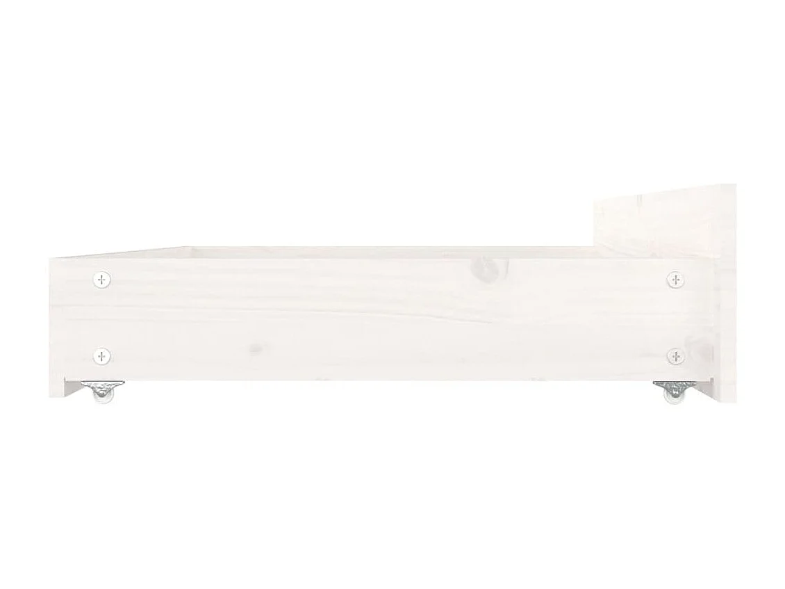 Cadre de lit sans matelas avec tiroirs blanc 140x190 cm