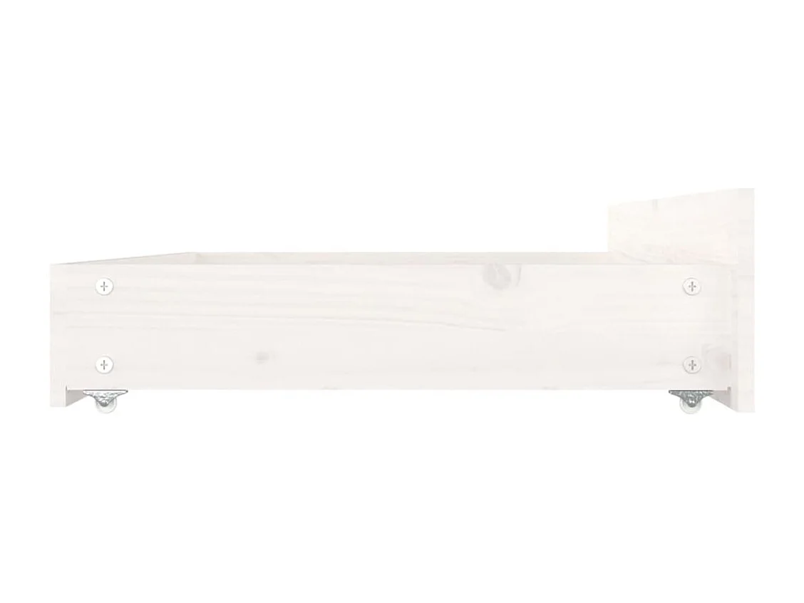 Cadre de lit sans matelas avec tiroirs blanc 140x190 cm