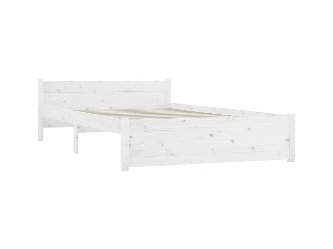Cadre de lit sans matelas avec tiroirs blanc 140x190 cm