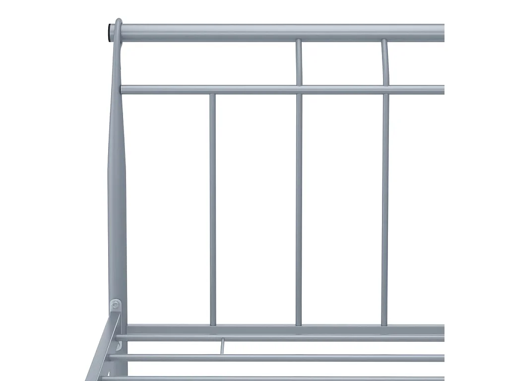 Cadre de lit sans matelas gris métal 180x200 cm