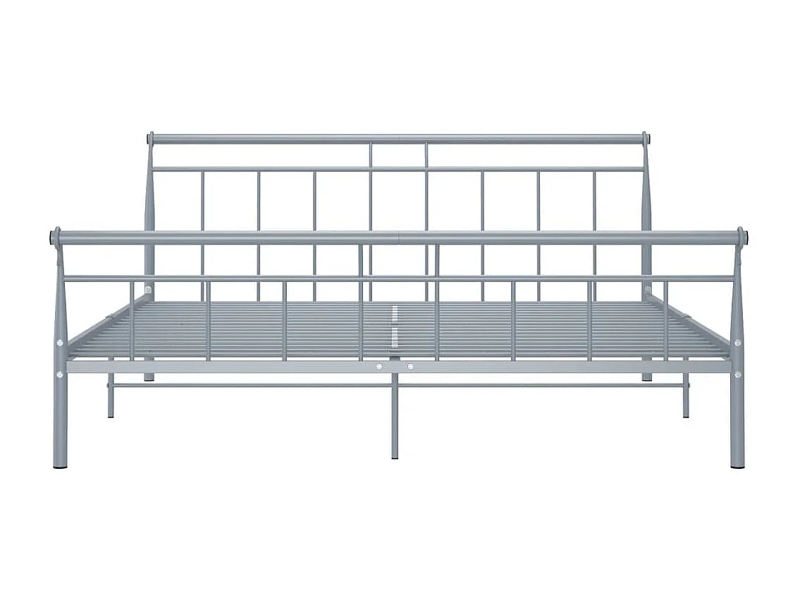 Cadre de lit sans matelas gris métal 180x200 cm