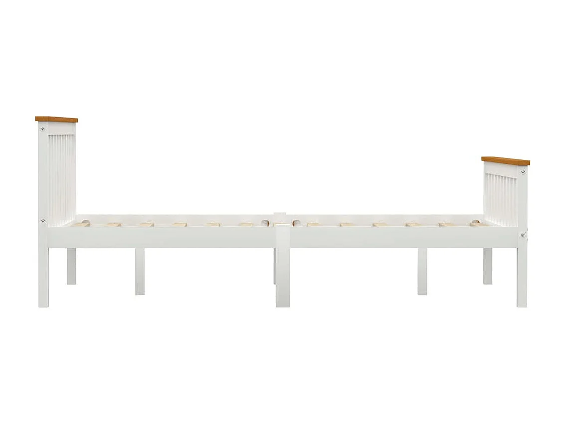 Bedframe massief grenenhout wit 140x200 cm