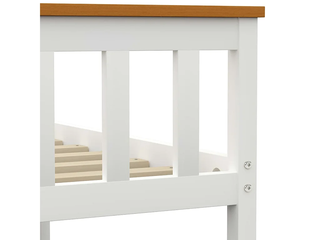 Bedframe massief grenenhout wit 140x200 cm