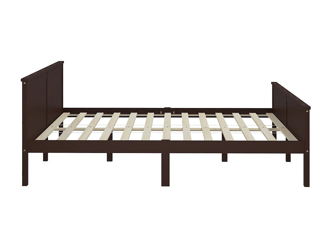 Estrutura de cama 200x200 cm pinho maciço castanho-escuro