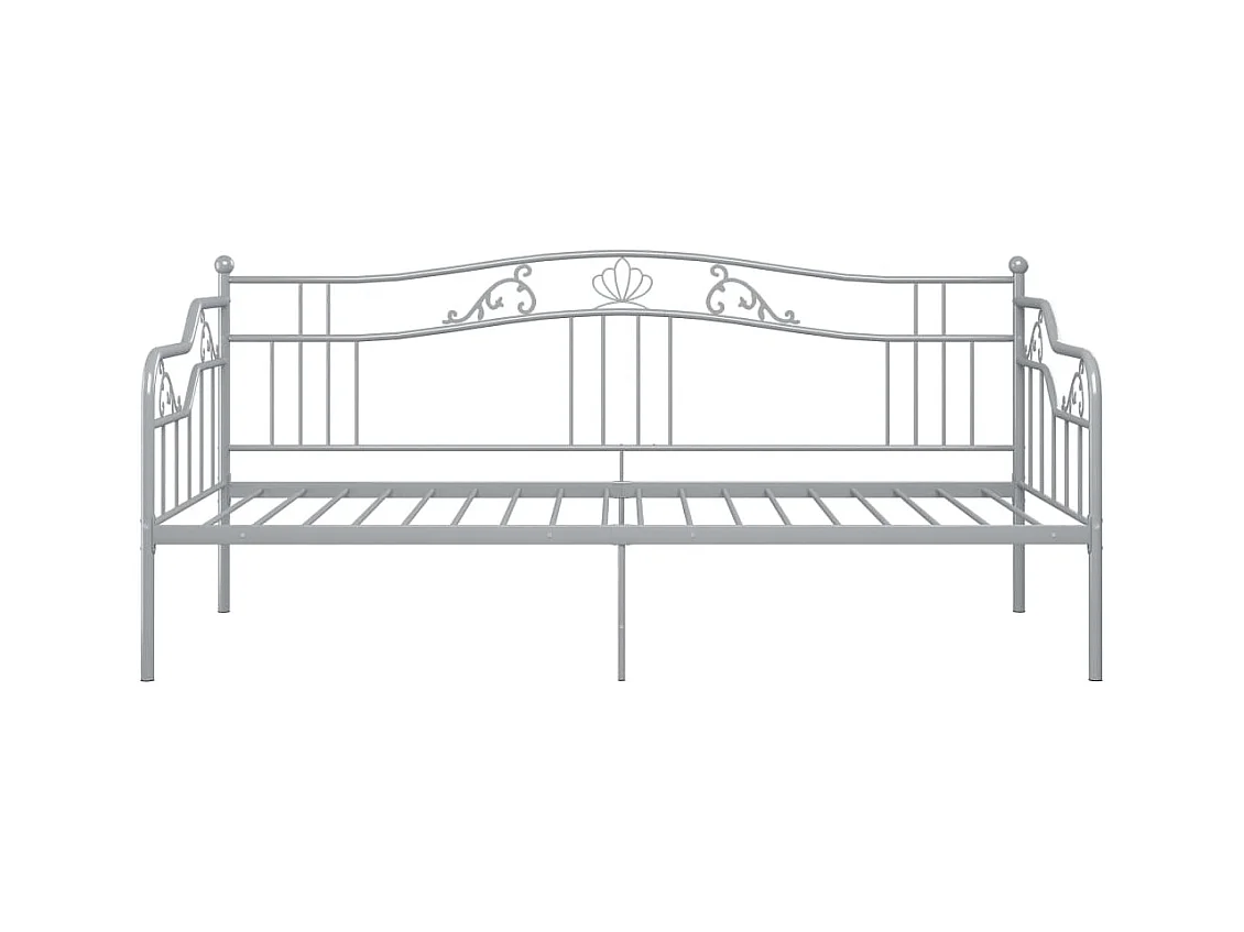 Slaapbank metaal grijs 90x200 cm
