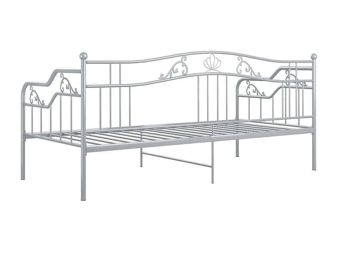 Slaapbank metaal grijs 90x200 cm
