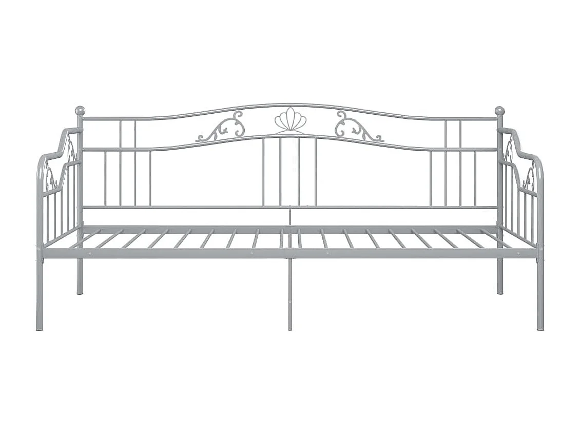 Cadre de canapé-lit sans matelas gris métal 90x200 cm