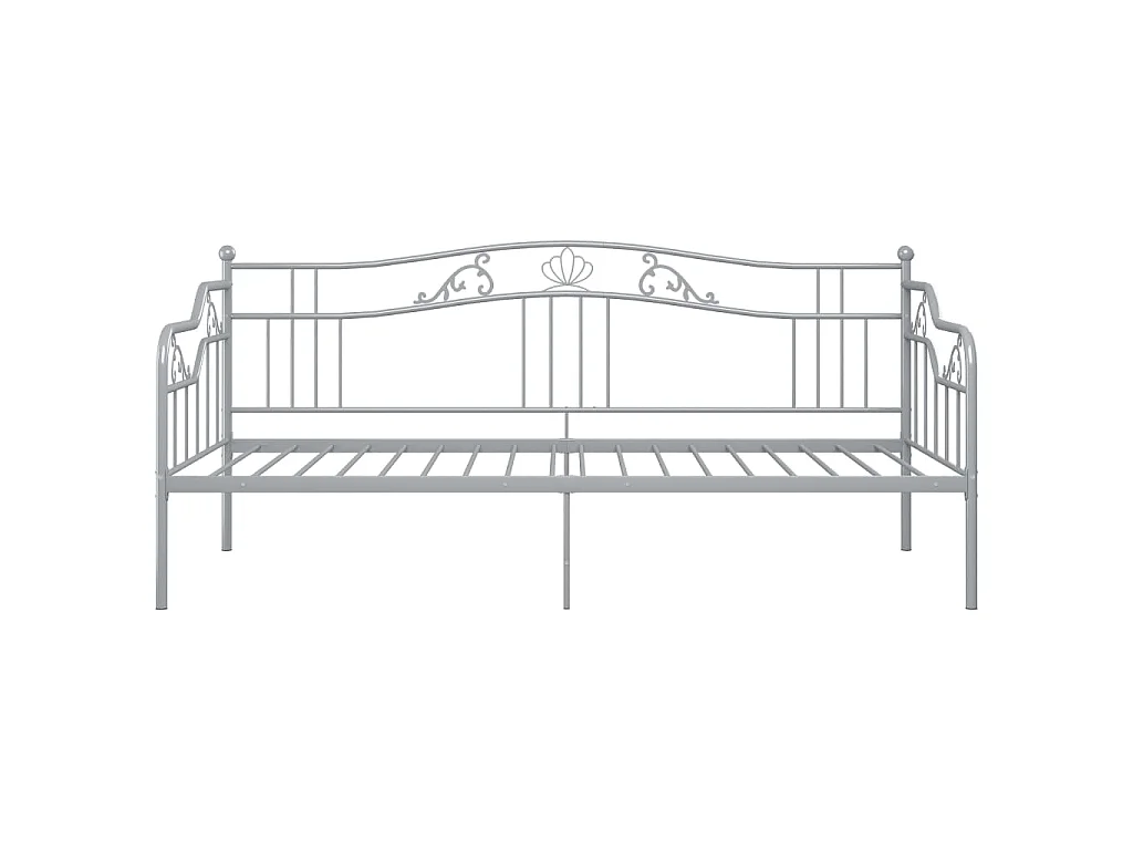 Cadre de canapé-lit sans matelas gris métal 90x200 cm