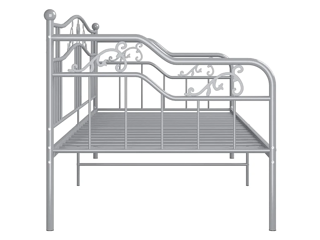 Cadre de canapé-lit sans matelas gris métal 90x200 cm