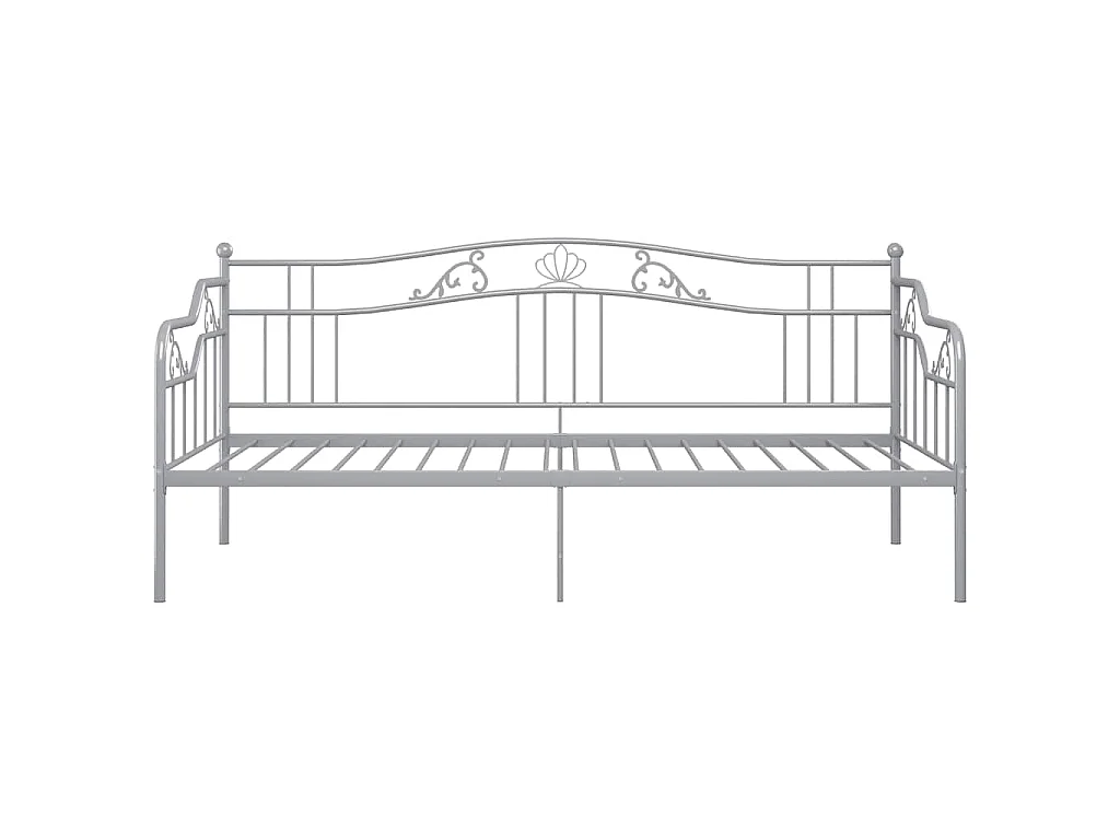 Cadre de canapé-lit sans matelas gris métal 90x200 cm