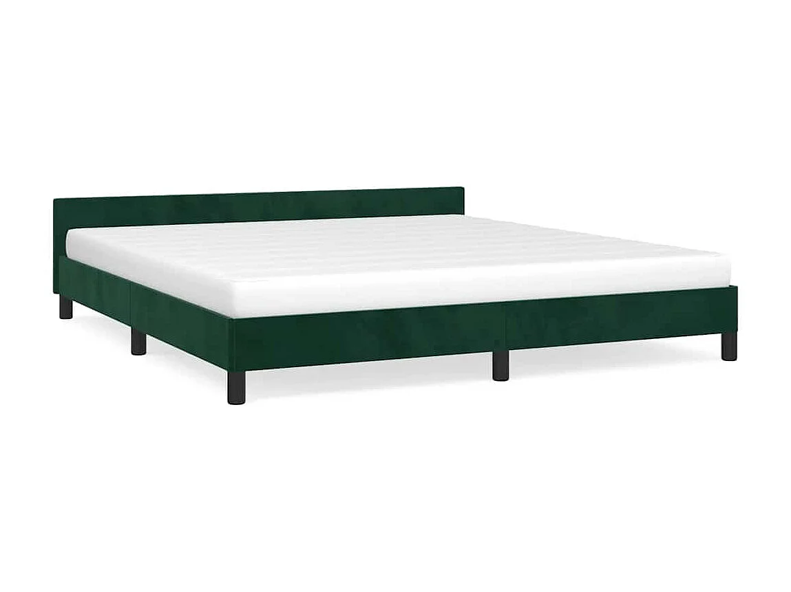 Cadre de lit sans matelas vert foncé 180x200 cm velours