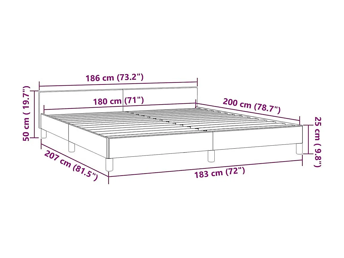 Cadre de lit sans matelas vert foncé 180x200 cm velours