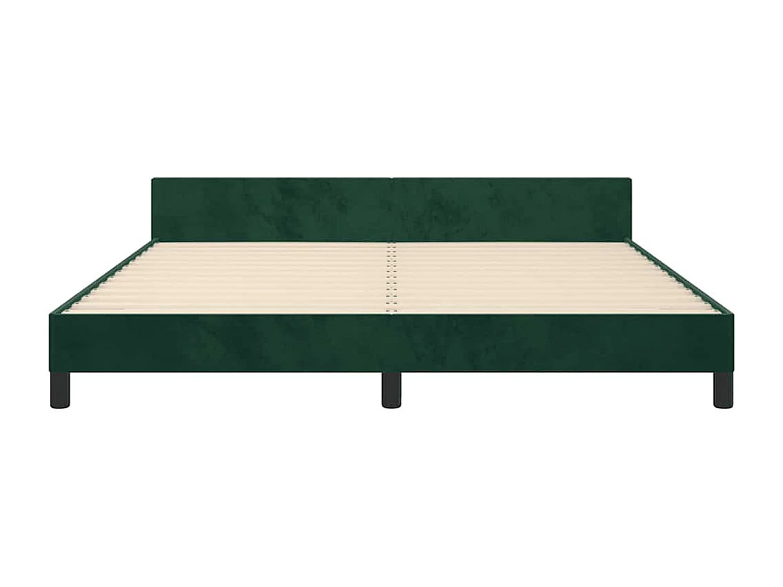 Cadre de lit sans matelas vert foncé 180x200 cm velours