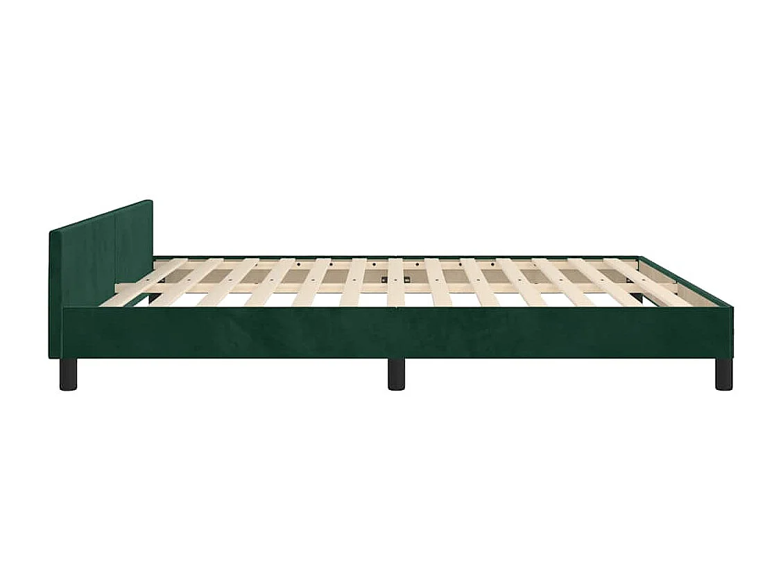 Cadre de lit sans matelas vert foncé 180x200 cm velours