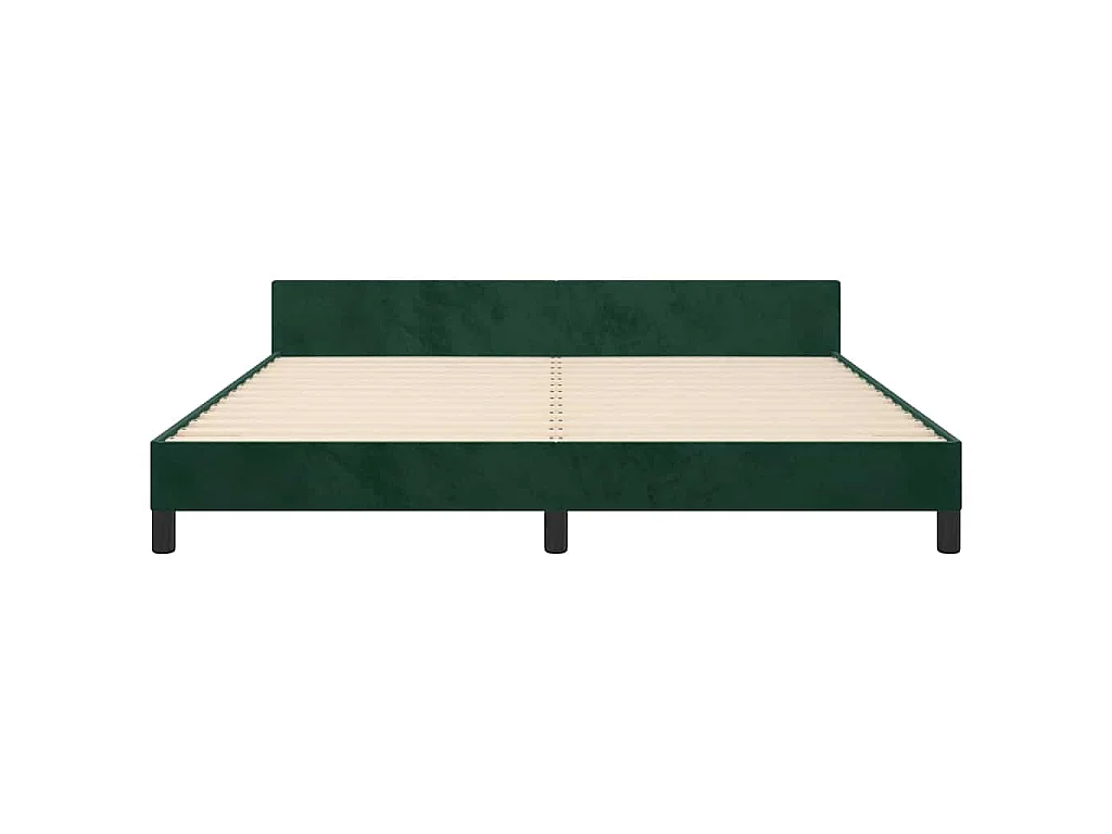 Cadre de lit sans matelas vert foncé 180x200 cm velours