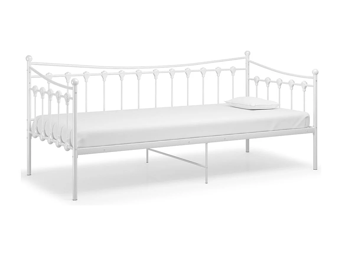 Sofá-cama 90x200 cm metal branco