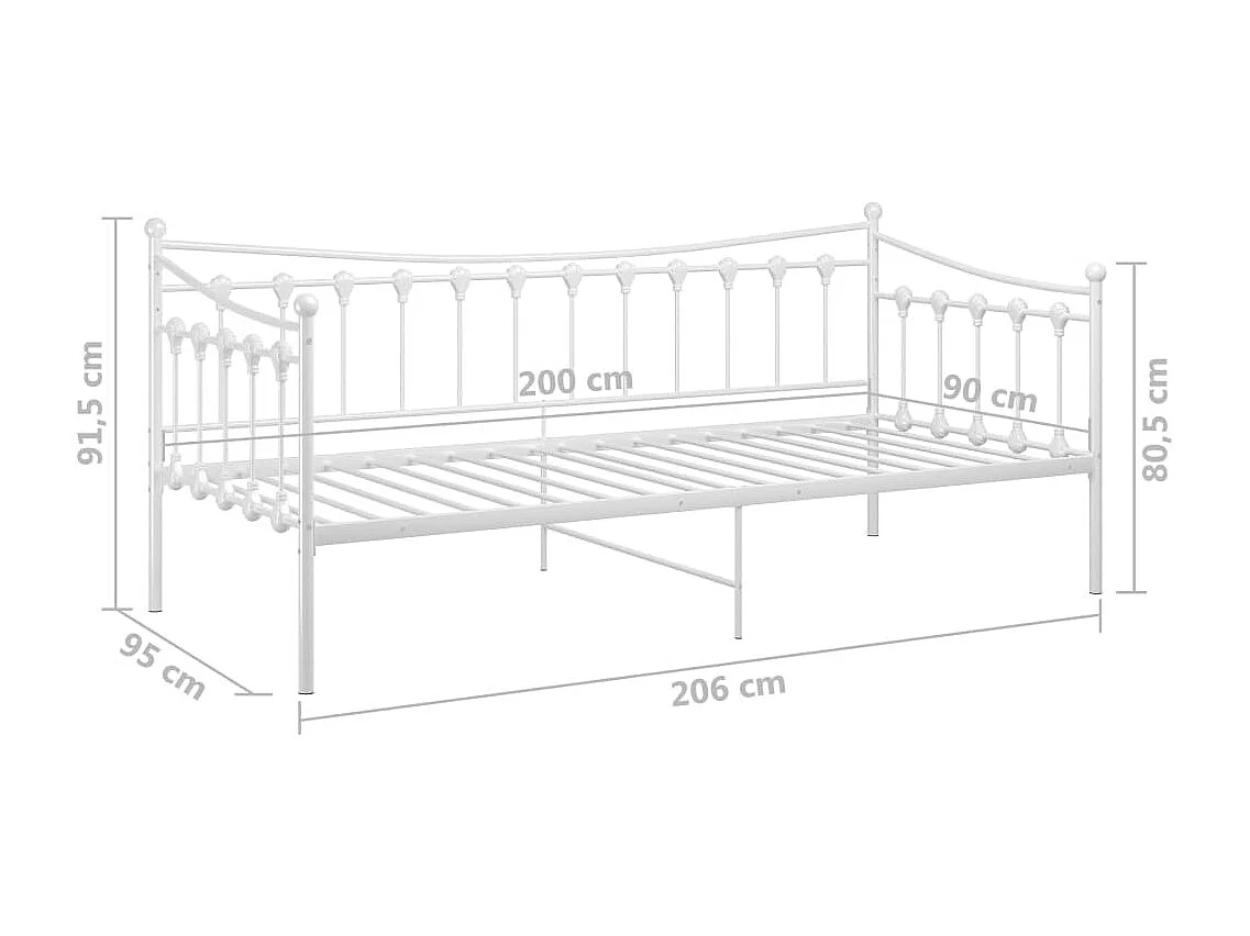 Sofá-cama 90x200 cm metal branco