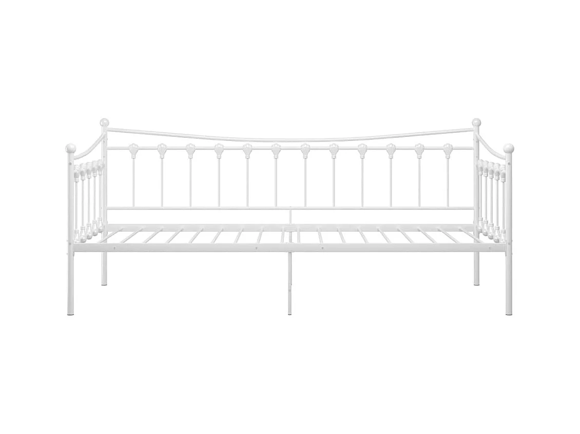 Cadre de canapé-lit sans matelas blanc métal 90x200 cm