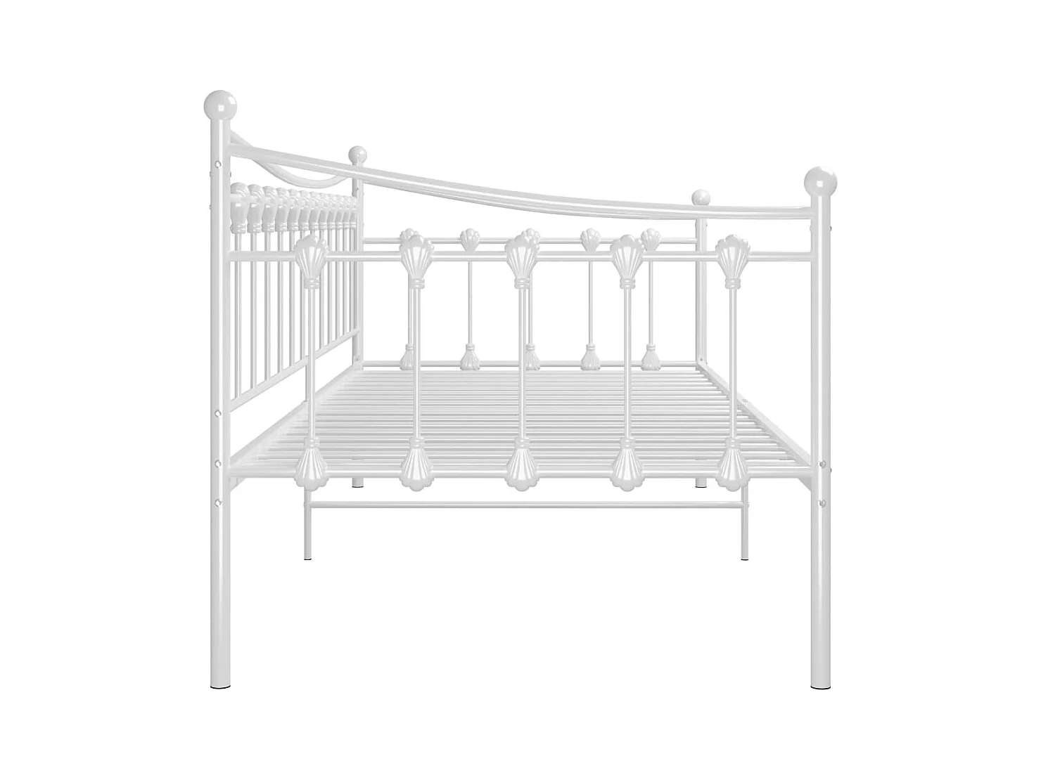 Cadre de canapé-lit sans matelas blanc métal 90x200 cm