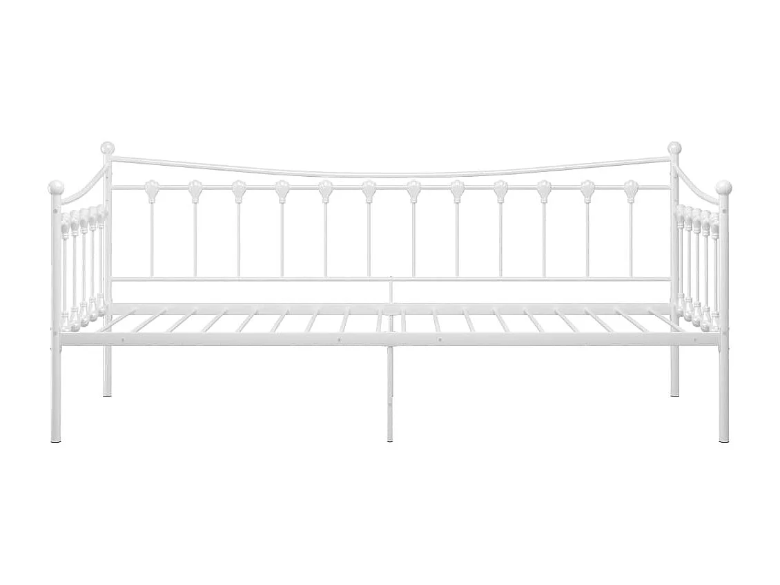 Schlafsofa Bettgestell Weiß Metall 90x200 cm