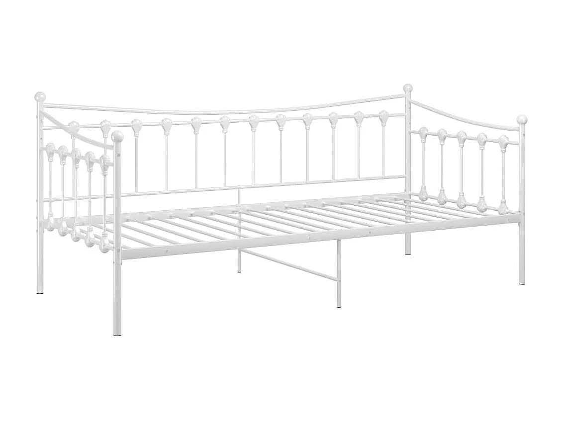 Slaapbank metaal wit 90x200 cm
