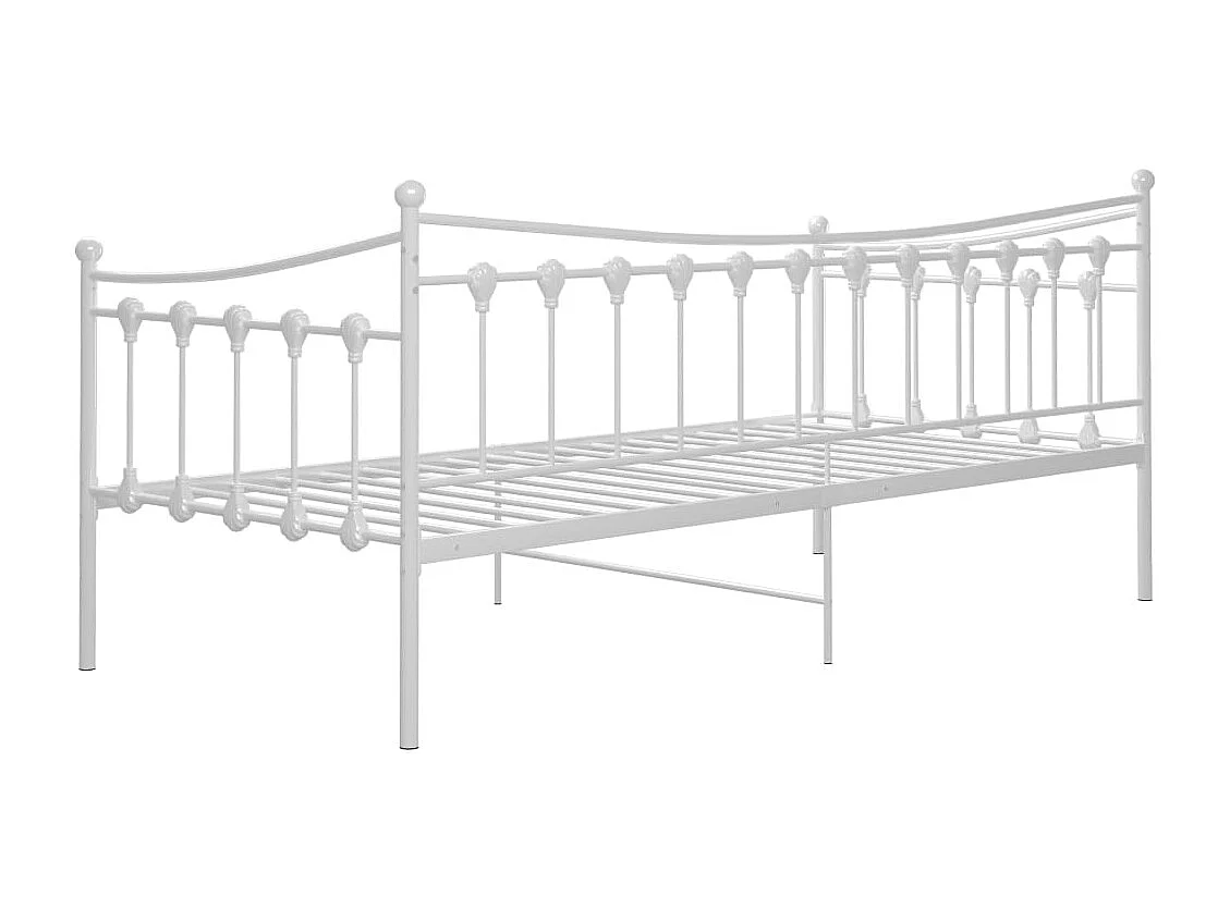 Slaapbank metaal wit 90x200 cm