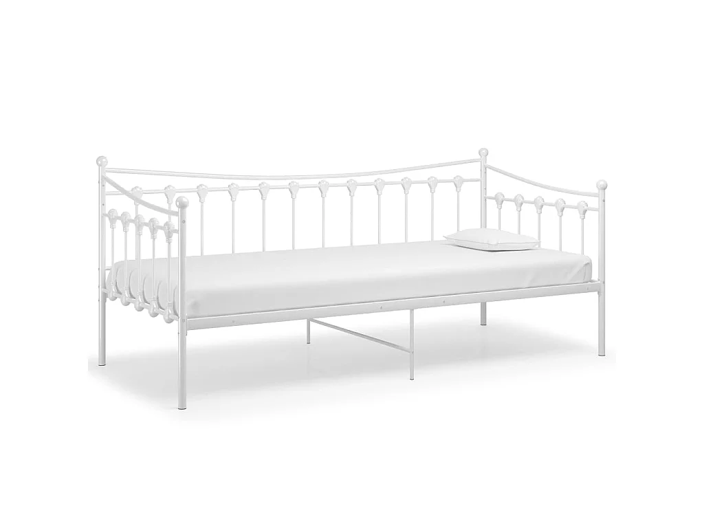 Slaapbank metaal wit 90x200 cm