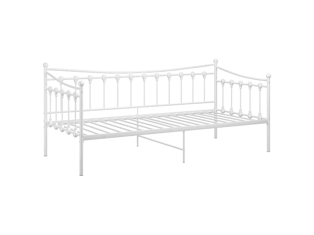 Slaapbank metaal wit 90x200 cm