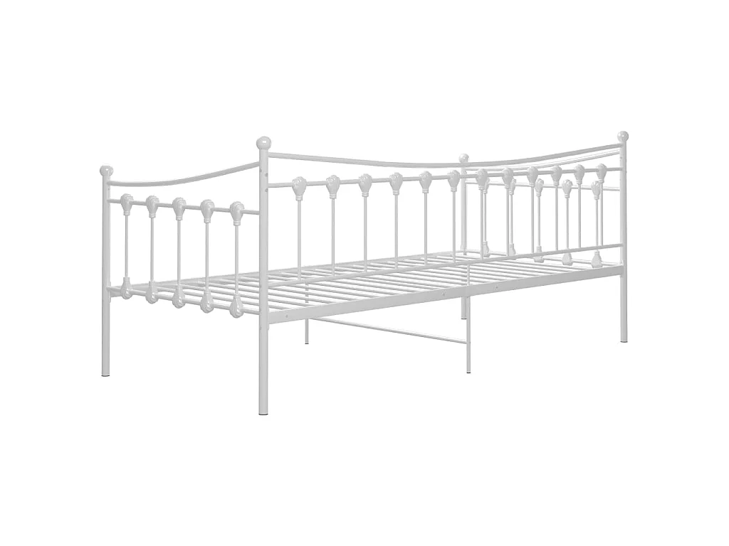 Slaapbank metaal wit 90x200 cm