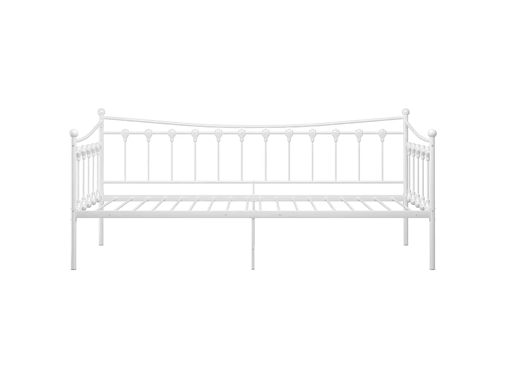Cadre de canapé-lit sans matelas blanc métal 90x200 cm