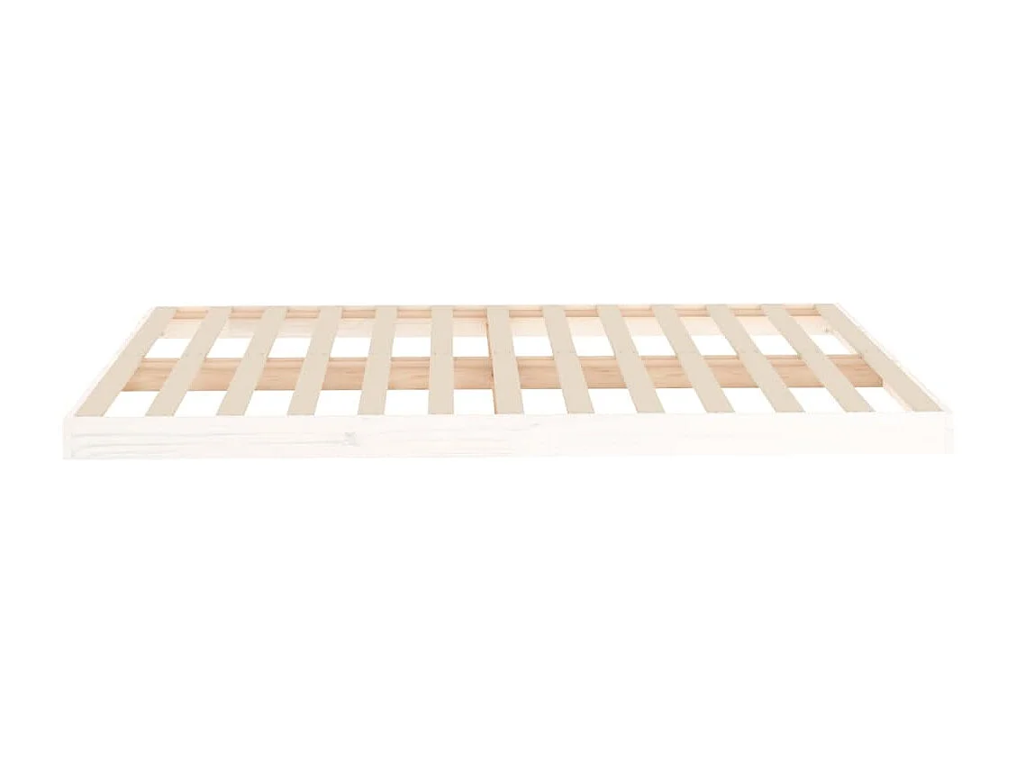 Cadre de lit sans matelas blanc 140x190 cm bois de pin massif