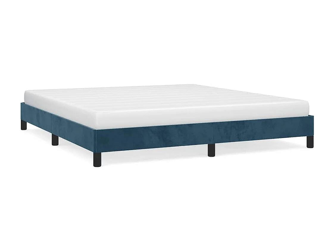 Cadre de lit sans matelas bleu foncé 160x200 cm velours