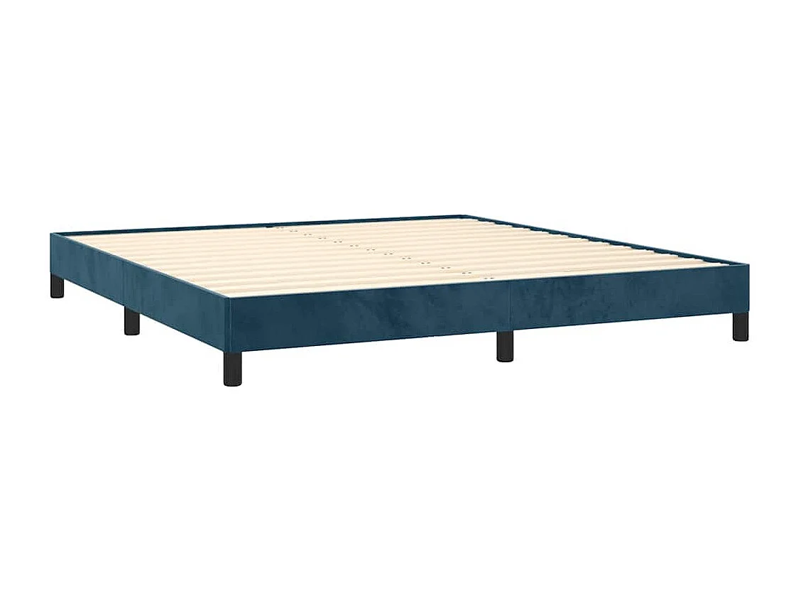 Cadre de lit sans matelas bleu foncé 160x200 cm velours