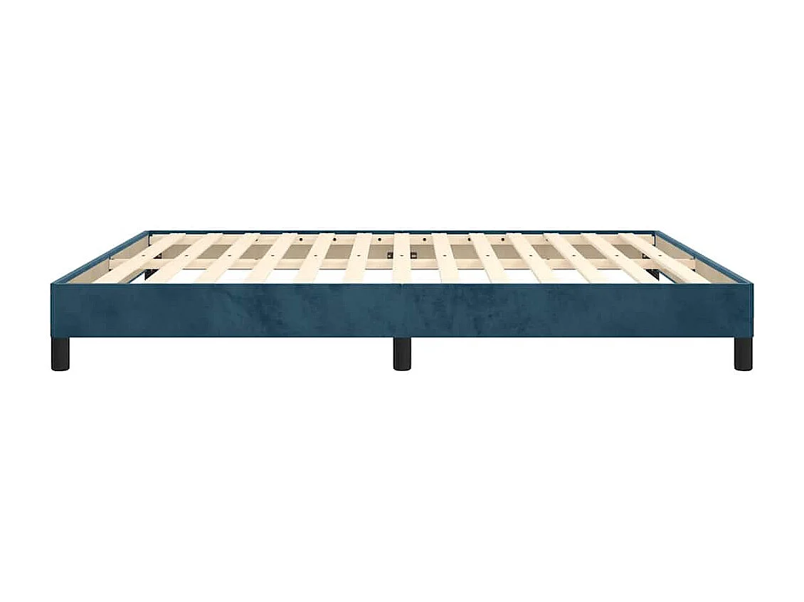 Cadre de lit sans matelas bleu foncé 160x200 cm velours
